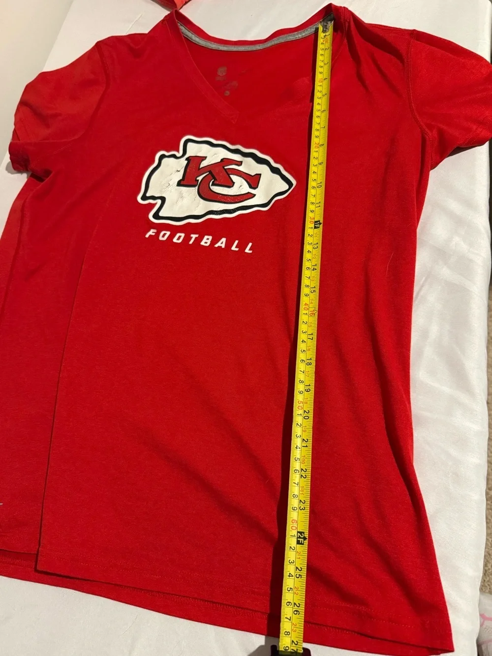 Nike Dri Fit NFL Red Kansas City Chiefs V-Neck Football Short Sleeve Shirt XL